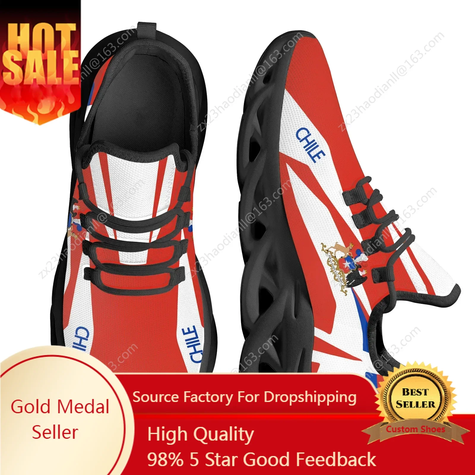 

Chile Flag Brand Design Mesh Sneakers Andean Eagle Print Platform Vulcanized Shoes Comfortable Lightweight Running Shoes Zapatos