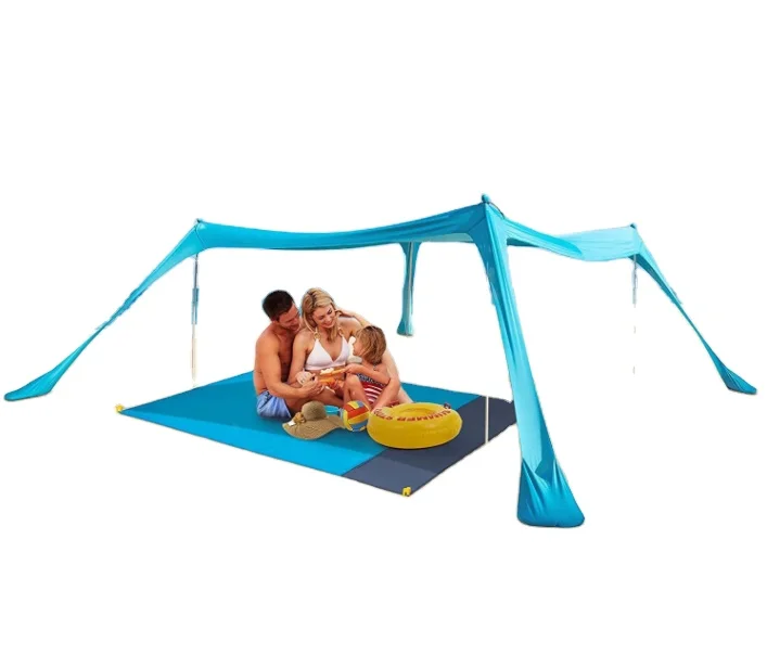 

Hot Sale Outdoor Beach Canopy Tent Fashion Sunshade With UV Protection Two-Door Polyester Material For Fishing Sand Dredging