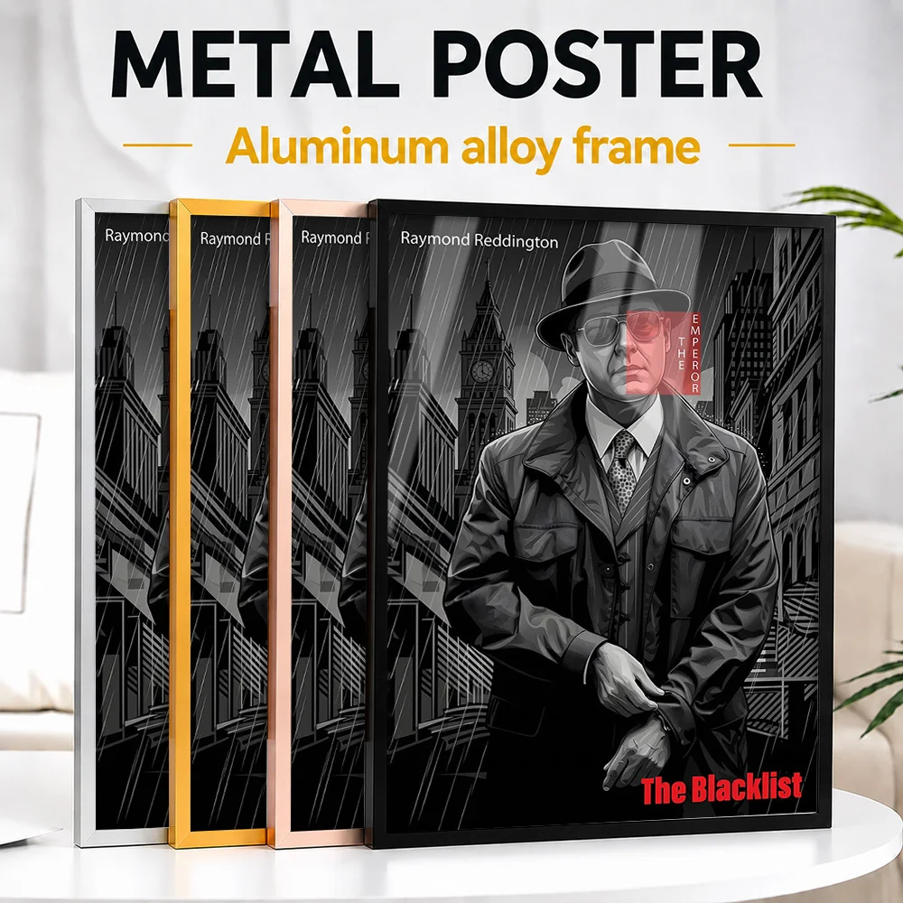 Raymond Reddington The Blacklist Noir Metal Poster With Aluminum Alloy Frame Personalized Screen Tribute Wall Art For Theater