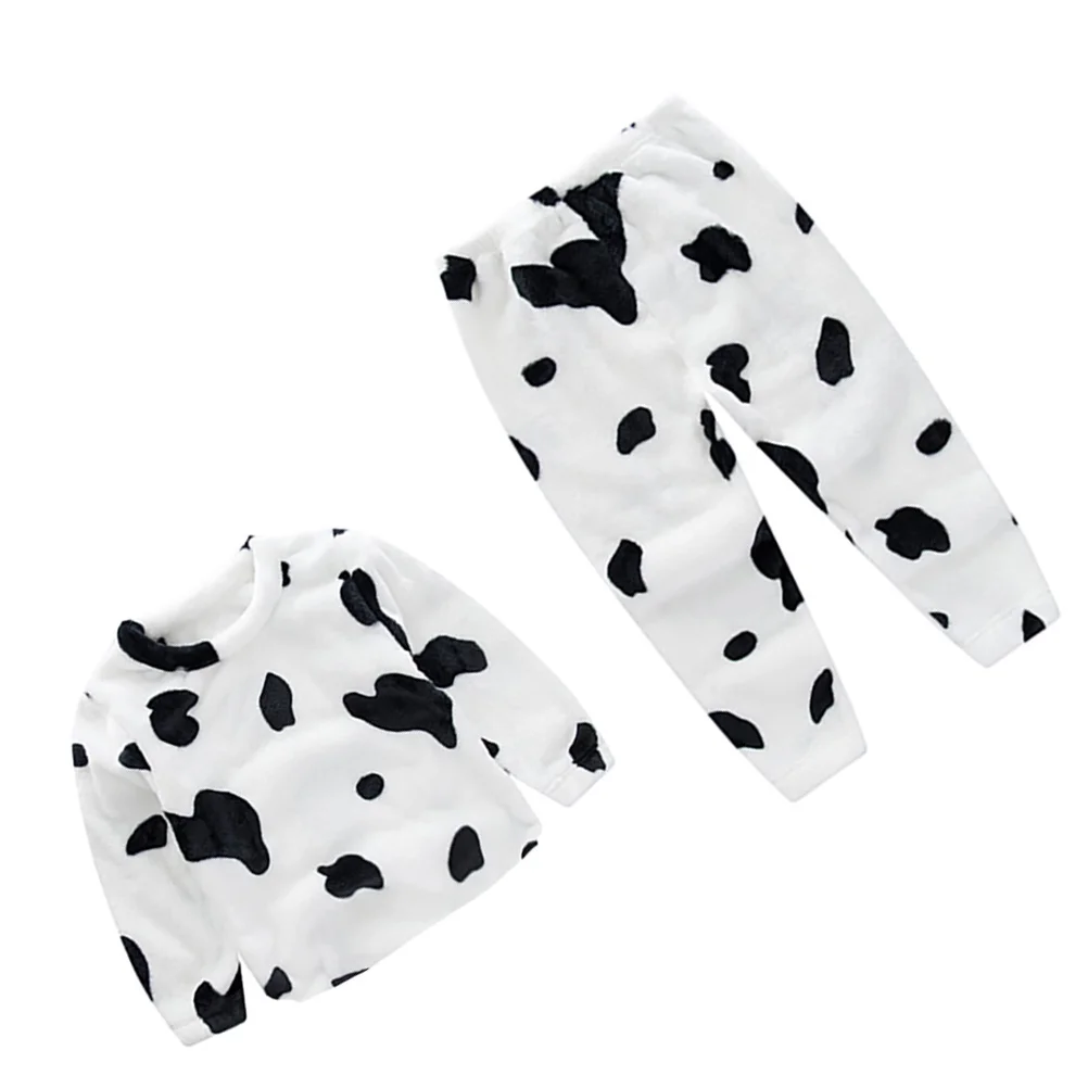 Pajamas for Kids Children Flannel Home Wear Cartoon Sleepwear Nightclothes Leisurewear