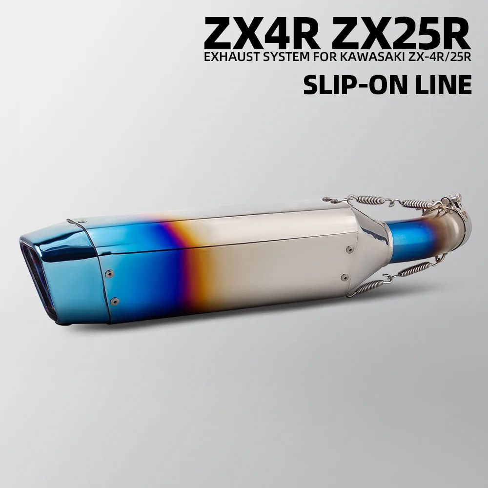 

Motorbike Exhaust Racing Line Escape Moto Middle Pipe Connect Muffler with DB Killer For Kawasaki ZX4R ZX4RR ZX25R ZX25RR 20-25