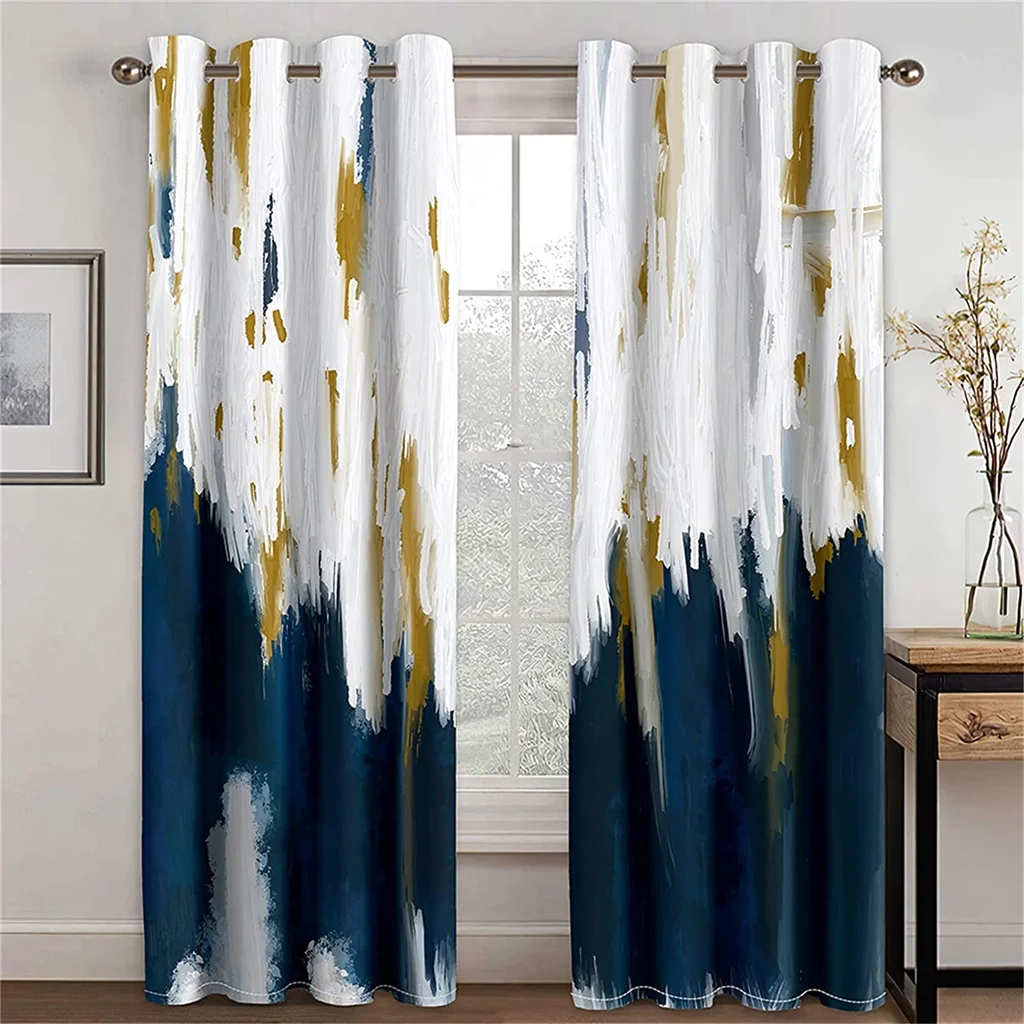 3D Modern Art Splashy Graffiti Style Curtains Simple Style Home Decor Living Room Bedroom Curtains 2 Panels