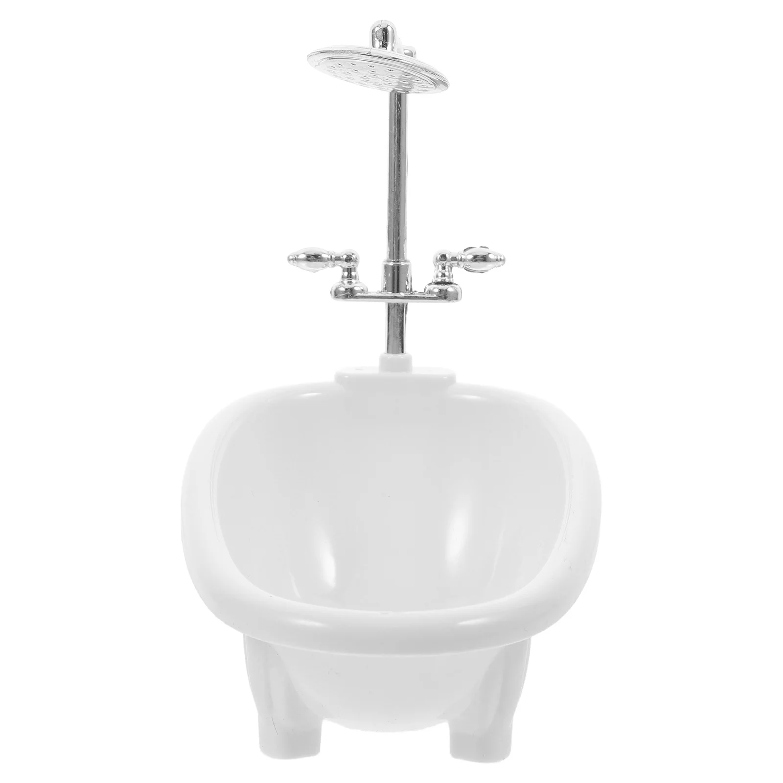 حوض استحمام مصغر واقعي بمقياس 1:12، أثاث حمام مستقر، إكسسوارات منزل مصغر، ديكور للعب التخيلي