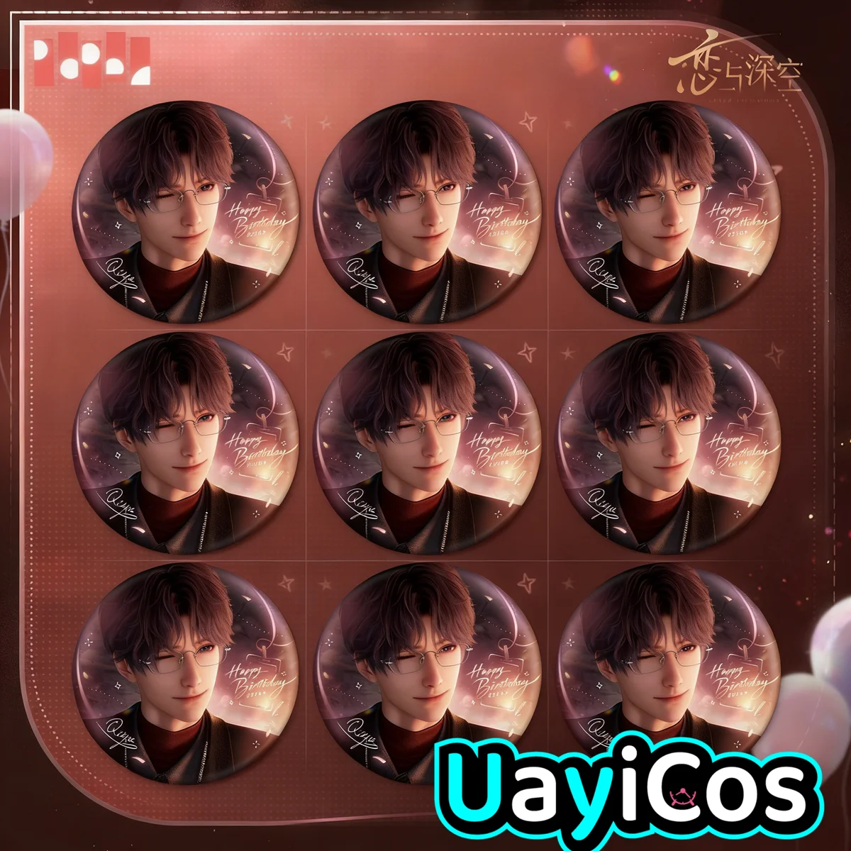 

Original 2026 Birthday Love and Deepspace Rafayel Tinplate Badge Brooch Pins Ornament Doll Duskbright Steps Series Anime GameToy