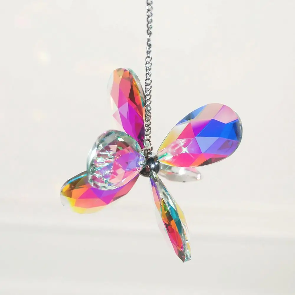 Funny 110mm Crystal Six Leaf Suncatcher Hanging DIY Crafts Sun Chandelier Chandelier Handmade Rainbow Catcher Outdoor Decor