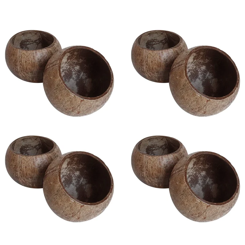 

B23B 4X Can Pouring Candle Coconut Shell Bowl,Coconut Shell,Coconut Wood Bowl, Creative Decoration Bowl,Storage Bowl