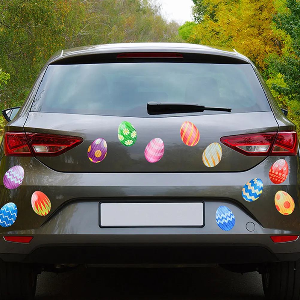 

2Sets Easter Reflective Car Magnet Decals Durable Scratch Resistant Magnetic Stickers for Car Refrigerator Garage Door