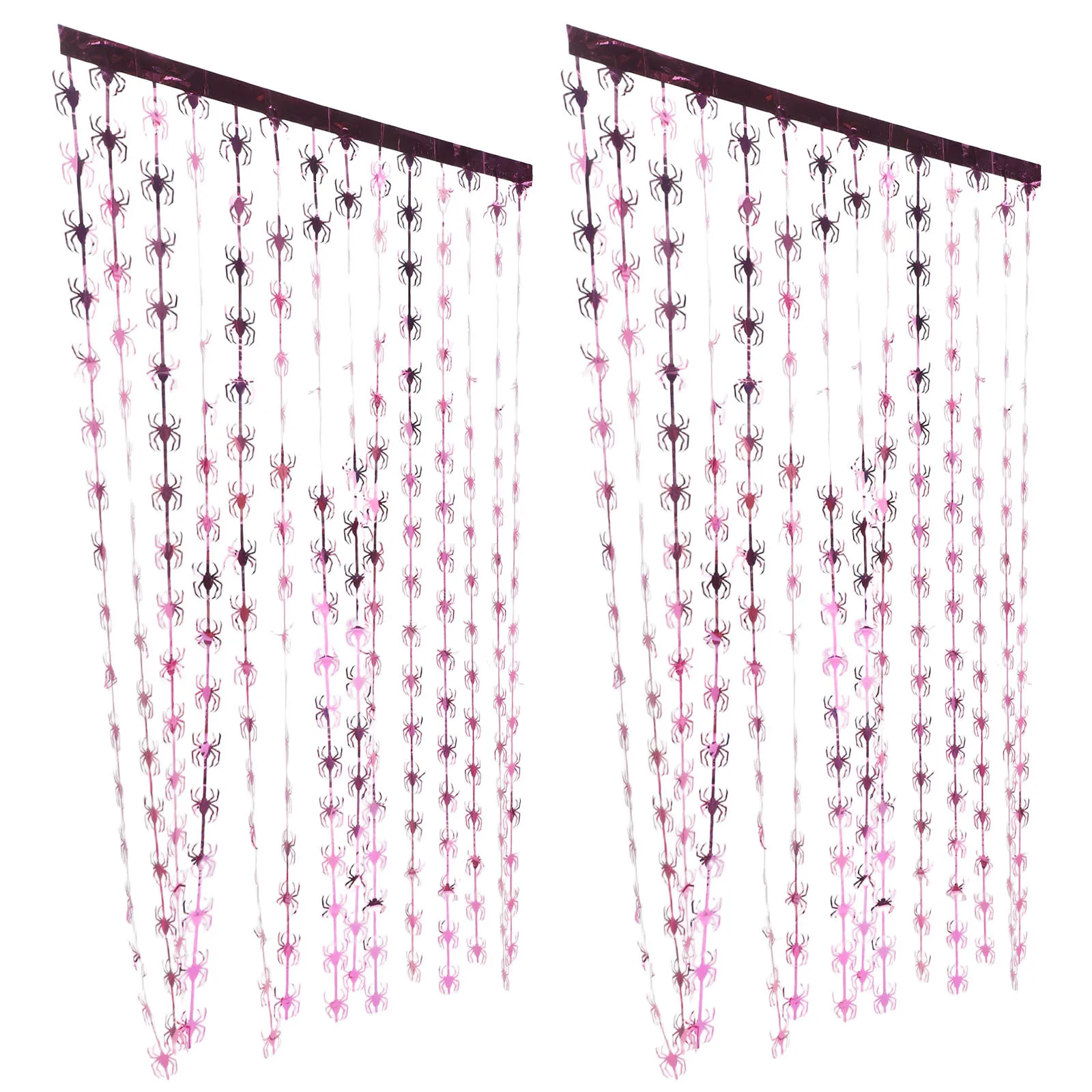 

2Pcs Halloween Foil Fringe Doorway Curtain Tinsel Party Decoration Holographic Effect for Festive Entrance and Photo Booth