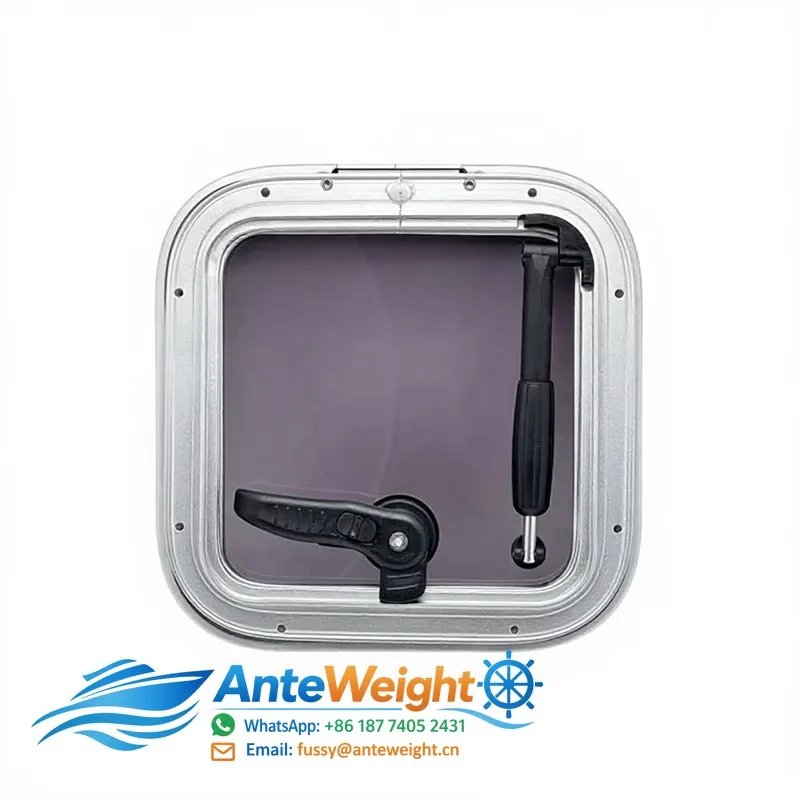 Aluminium Low Profile Square Hatch Acrylic Glass Boat Window for RV Yacht