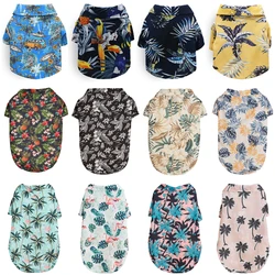 Summer Pet Dog Clothes Hawaiian Style Leaf Printed Beach Shirts for Puppy Small Large Cat Dog Chihuahua Costume Pet Clothing