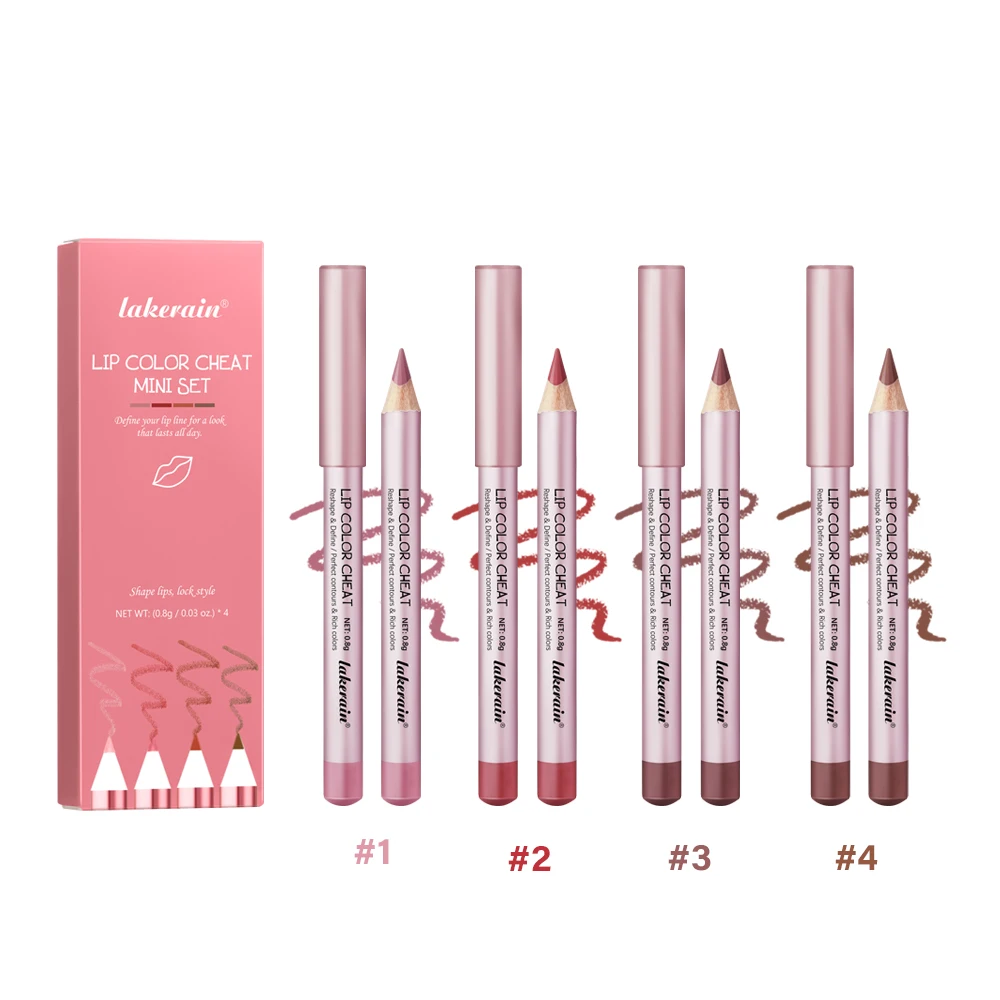 Lip Color Cheat Mini Set Lip Liner Set Hidratante Suave Portátil de Longa Duração
