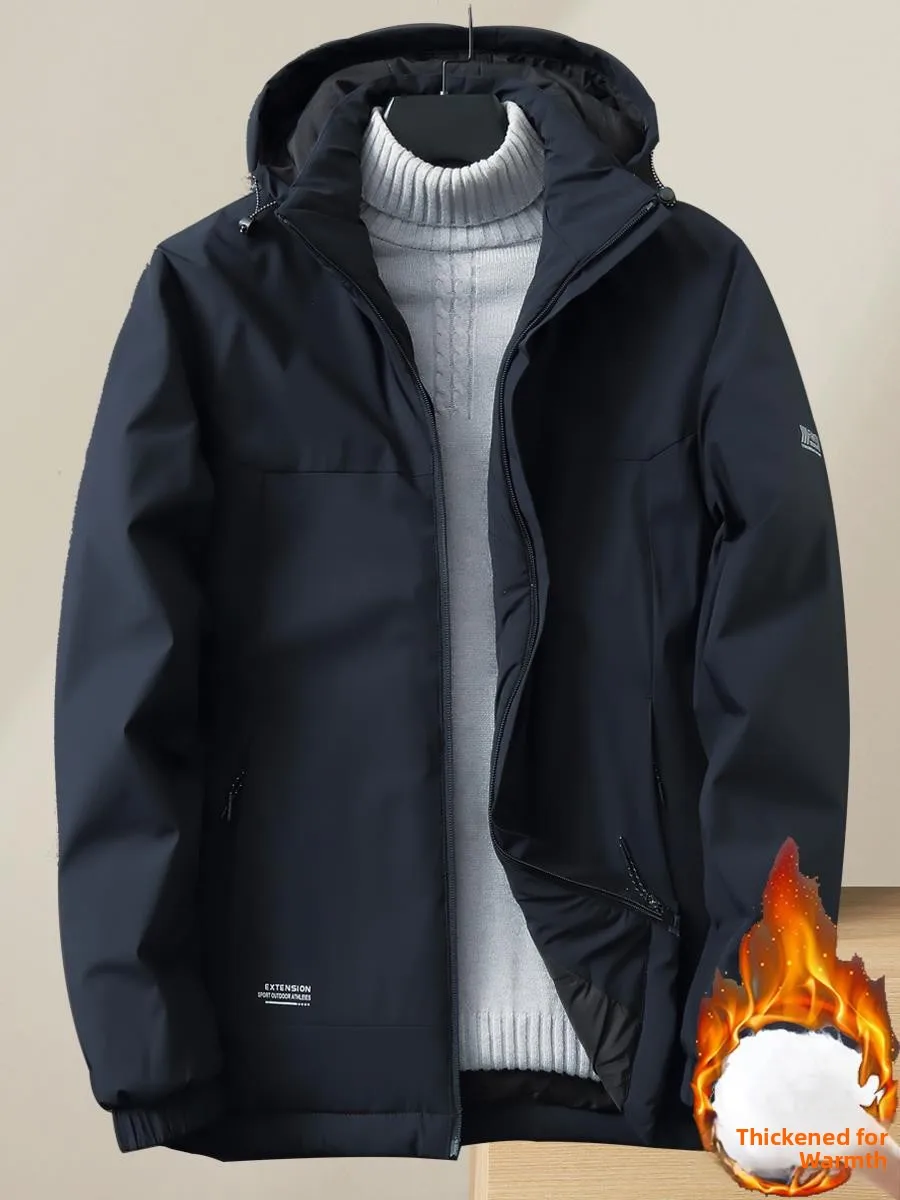 

Мужская зимняя спортивная одежда из утолщенного хлопка, большие размеры, с подкладкой, модная, стильная, с длинными рукавами, на молнии