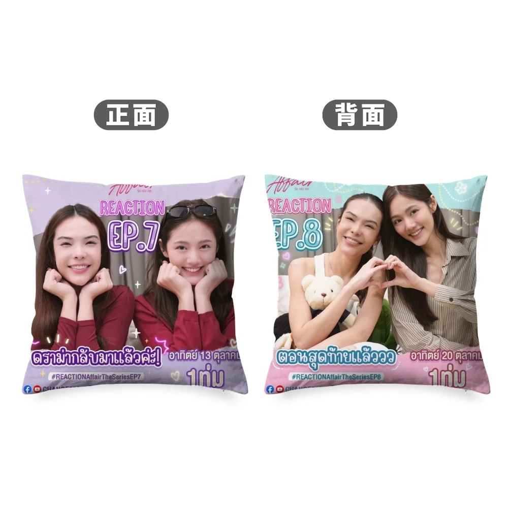 Thai TV Affair The Series Bed Pillow Cushion LMSY Lmlookmhee Sonyasarann Poster Double-side Different Print Pillowcase with Core