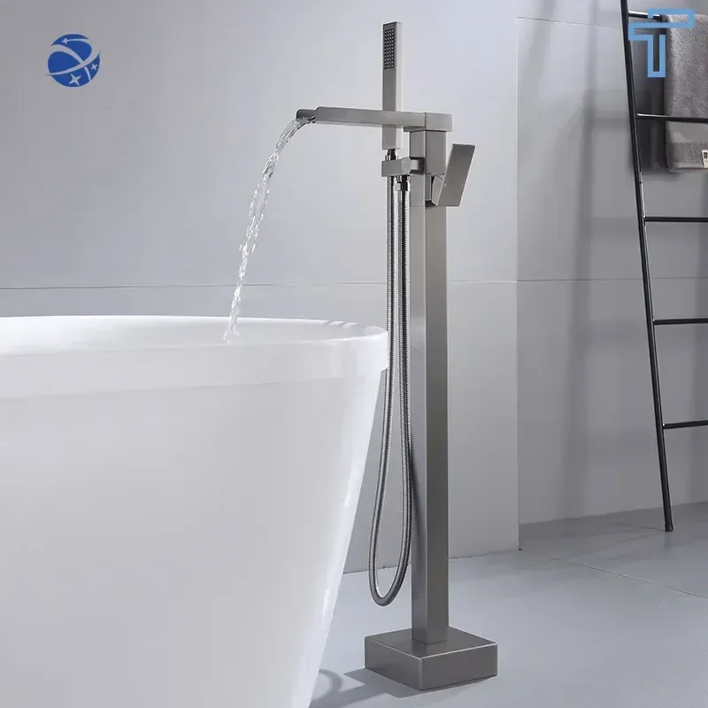 

Original brand newLu·sa New design Hot And Cold Mixer Fall to the ground Brass Basin Taps Single Hole Bathtub faucet