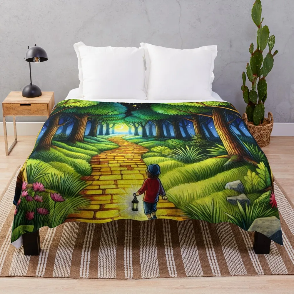 Starry Night Quest A Child's Enchanted Journey Throw Blanket Hairy Flannels blankets ands Luxury Blankets