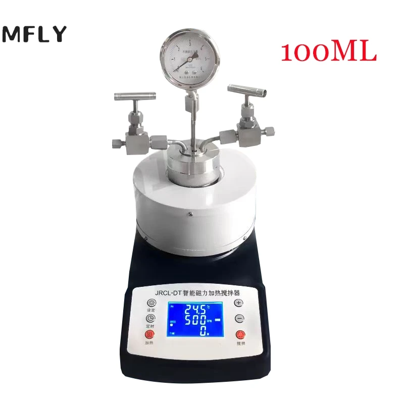 100ML High pressure temperature Autoclave Reactor with magnetic stirrer 10Mpa 304 Stainless Steel Reaction Kettle