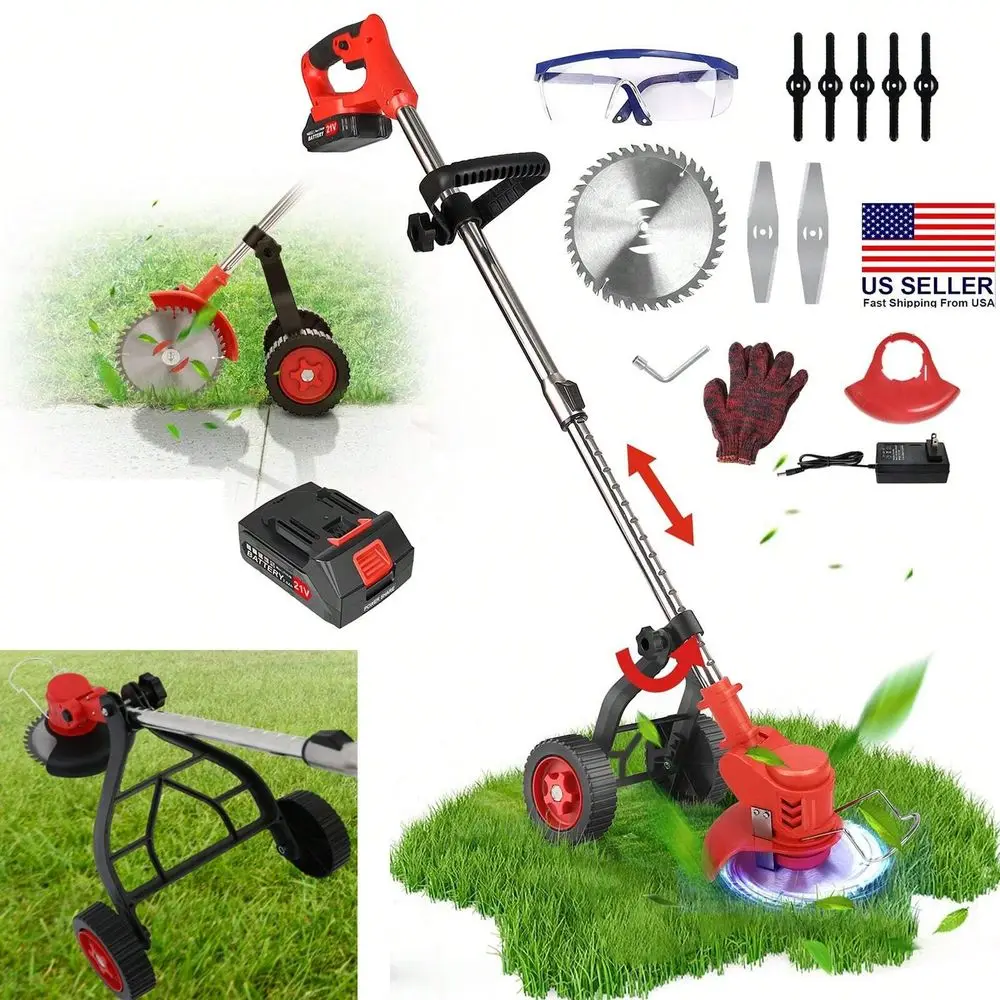 

Cordless Weeds Eater Electric Brush Cutter Lawn Edger Grass String Trimmer Electric Cordless Grass String Trimmer Lawn Edger We