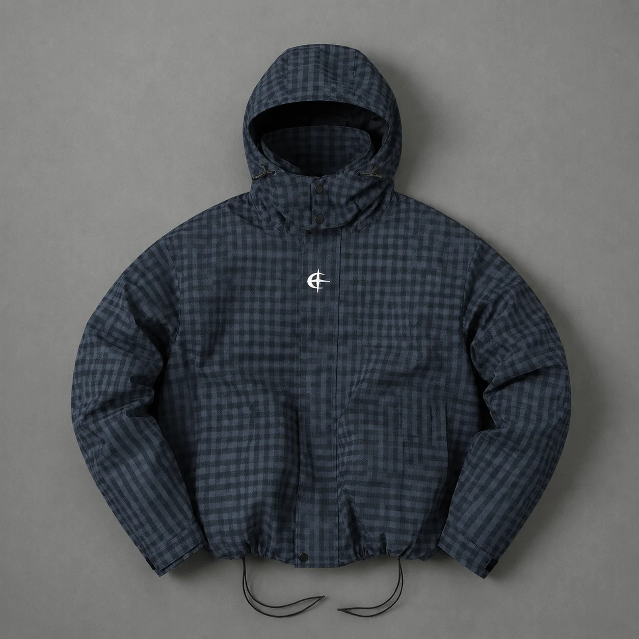 New Men Plaid Hooded Jacket, Adjustable Drawstrings On Hood And Hem, Windproof Fabric, Loose Drop Shoulder Fit, Multi-color Available, Versatile Outdoor Casual Top For Autumn And Winter