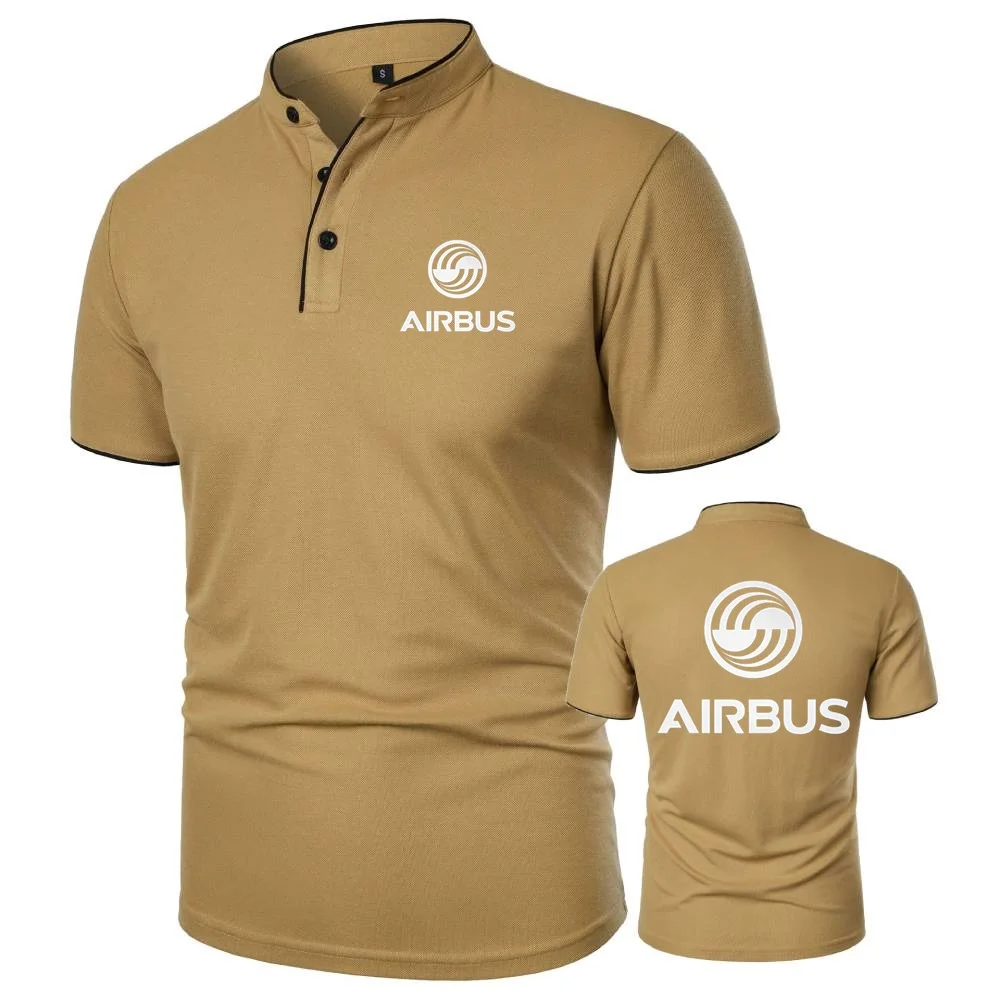 Mens Short Sleeve Polo Shirt AIRBUS AVIATION Flight Airbusfan A320 Tee Vintage Henley Shirt Mesh Cotton T-Shirts Camping Tshirt
