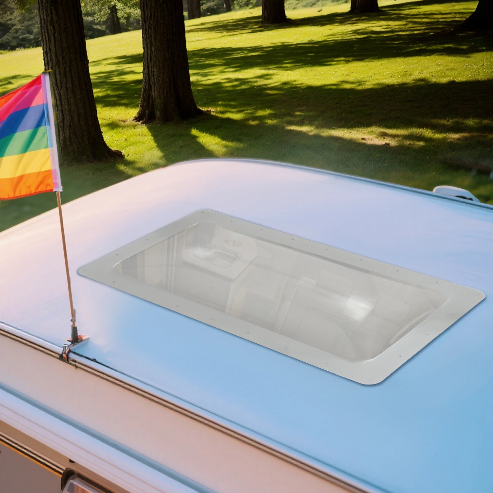 

18*34in RV Skylight Replacement Cover Camper RV Skylight Outer Cover RV Skylight Outer Dome Fit for RVs Campers Smoky/Black