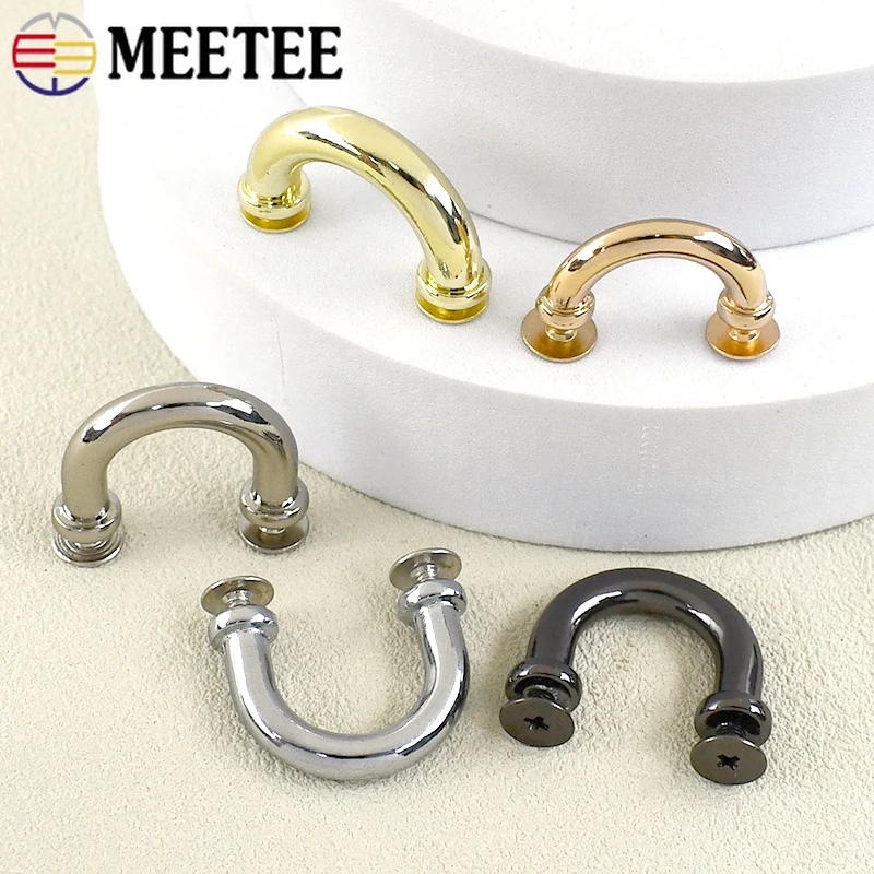 5/10Pcs D Ring Hook Bag Strap Side Clip Buckle Chain Handle Arch Bridge Connection Metal Buckles Leather Hardware Accessories