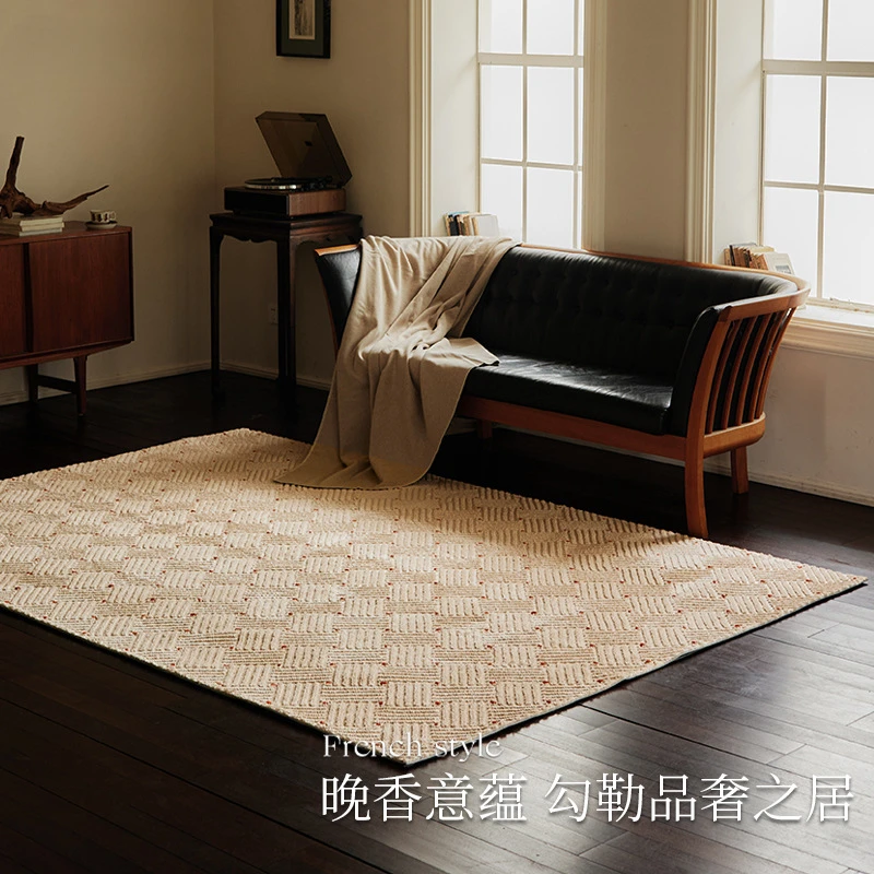 New French Medieval Carpet Retro Living Room Floor Mat Bedroom Cream Style Luxury Home Bedside Carpet