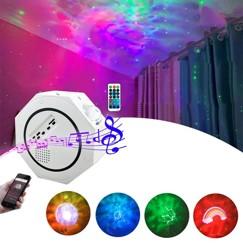 

LED Aurora Galaxy Projector Night Light Bluetooth Music Speaker Star Projection Lamp for Kids Room Decor Home Ambiance Lights