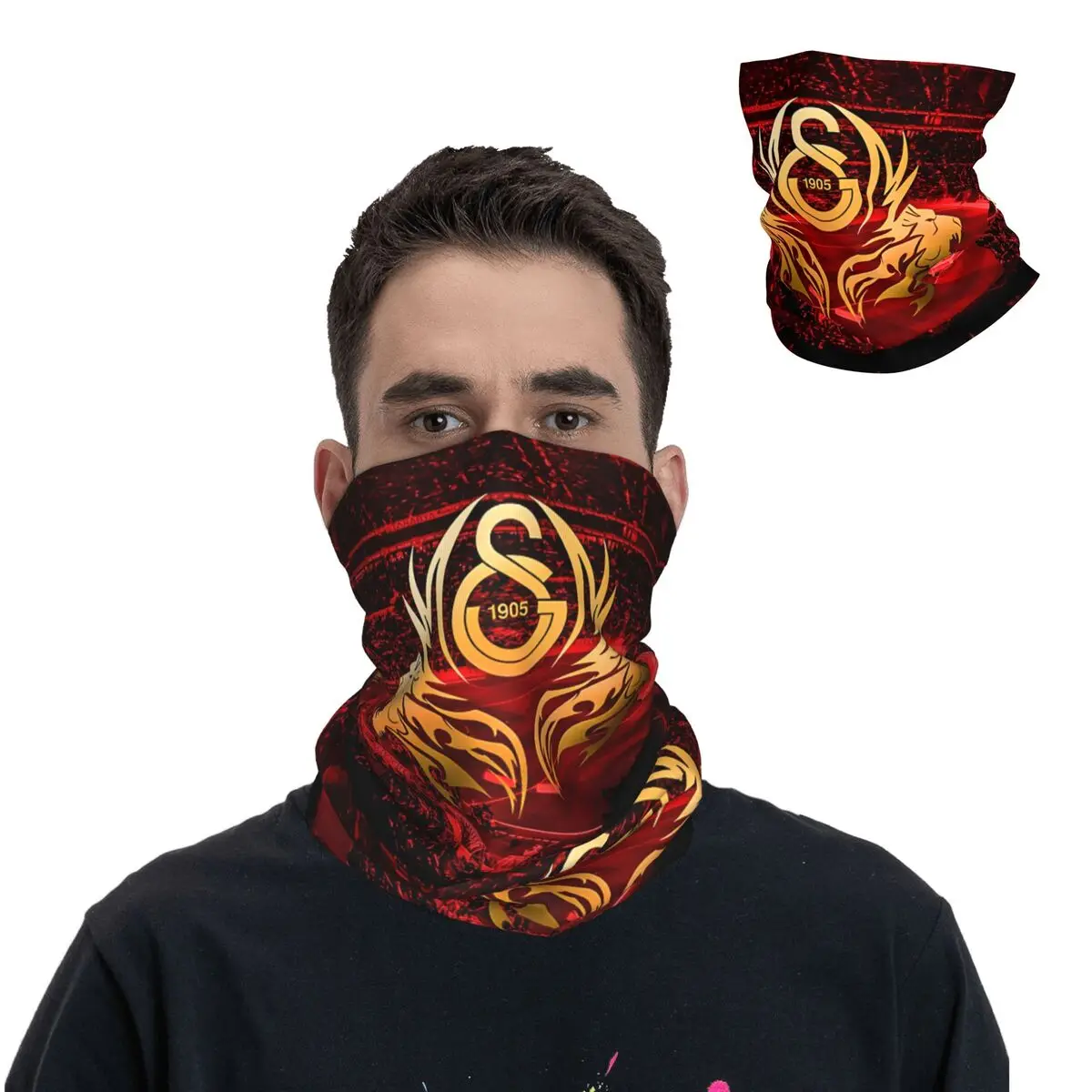 

Logo Galatasarays Bandana Neck Gaiter Printed Motocross Face Scarf Balaclava Hiking Unisex Adult Washable