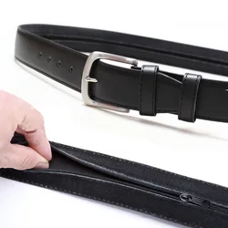 Travel Cash Anti Theft Belt Waist Bag Men Portable PU Materials Zipper Pin Buckle Belts Women Outdoor Hidden Money Strap Belt