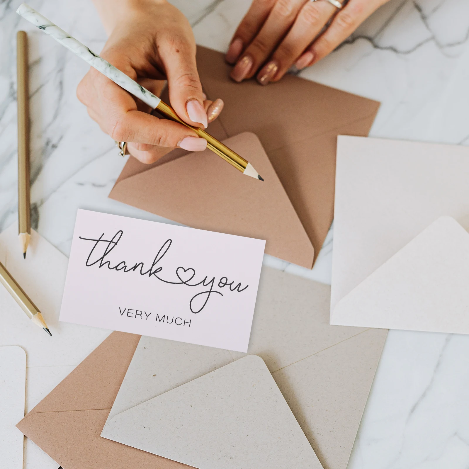 

150 Pcs Thank You Card Packaging for Small Office Cards Professional Blank Paper Flower Gratitude