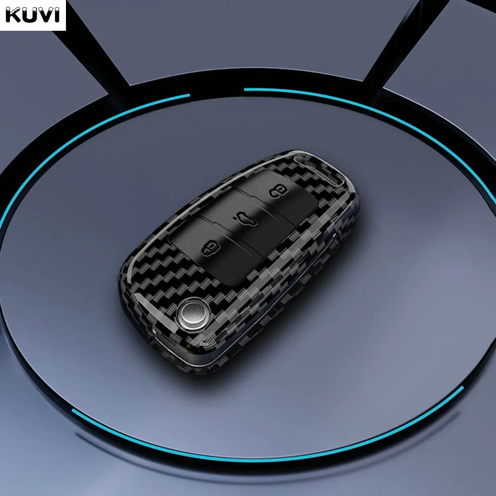 ABS Carbon Fiber Style Car Key Case Cover For Audi A1 A3 A4 8P 8L 8V A5 B6 B7 A6 A7 C5 C6 Q3 Q5 Q7 4F S3 S4 S6 RS3 TT Shell Fob