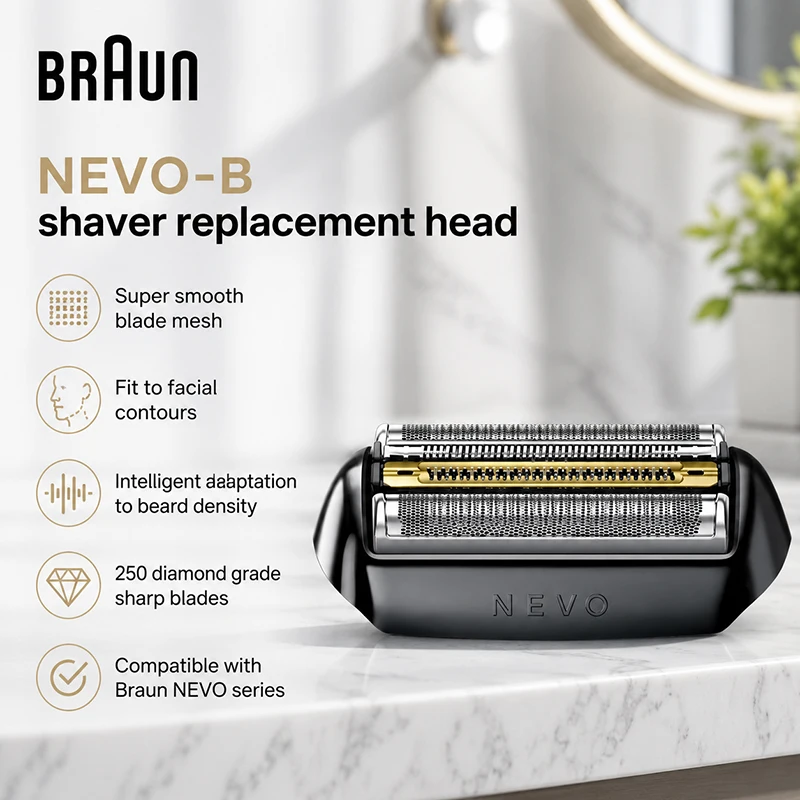 Braun NEVO-B Replacement Foil Set Ultra Smooth Contour Fit Efficient Shave Durable 18 Months Shaver Part Suitable NEVO Series