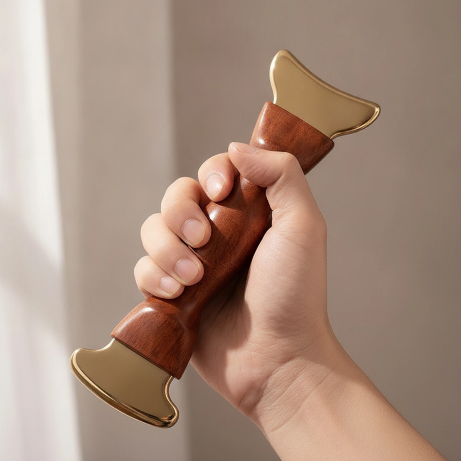 Gua Sha Tool Lymphatic Drainage Gua Sha Massager with Wooden Handle Massage Scraper Handheld Wooden Massager Acupressure