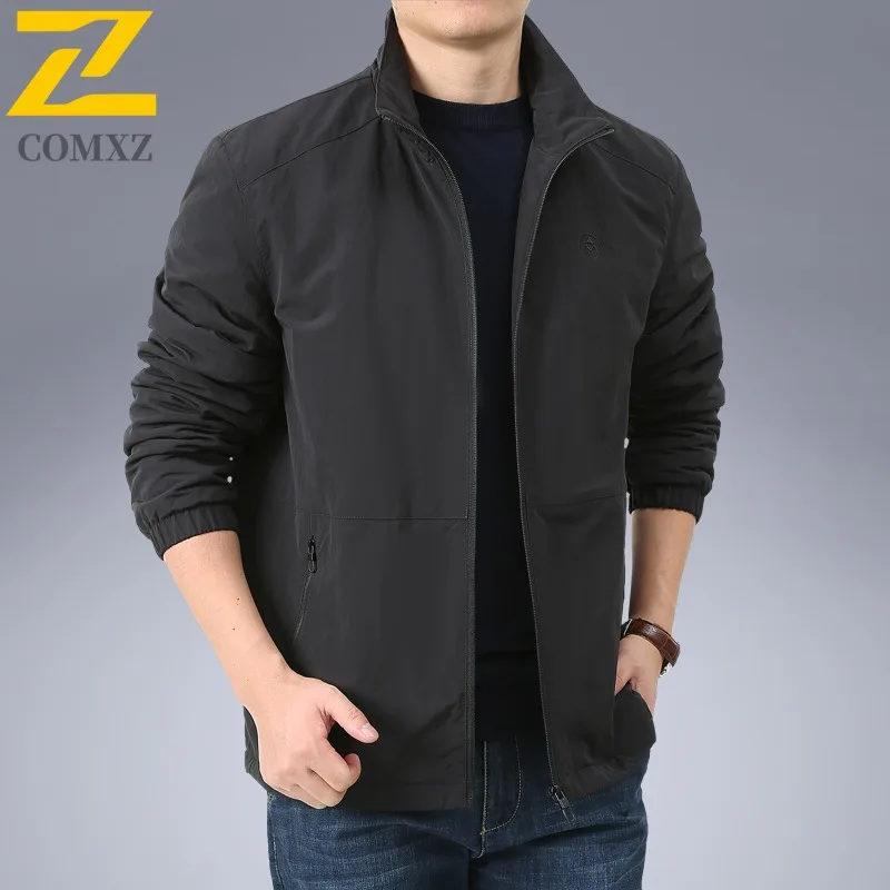 COMXZ 2025 Mens Fleece Lined Winter Coat Thickened Warm Jacket Middle Age Dad Outerwear Plus Size Casual Padded Parka