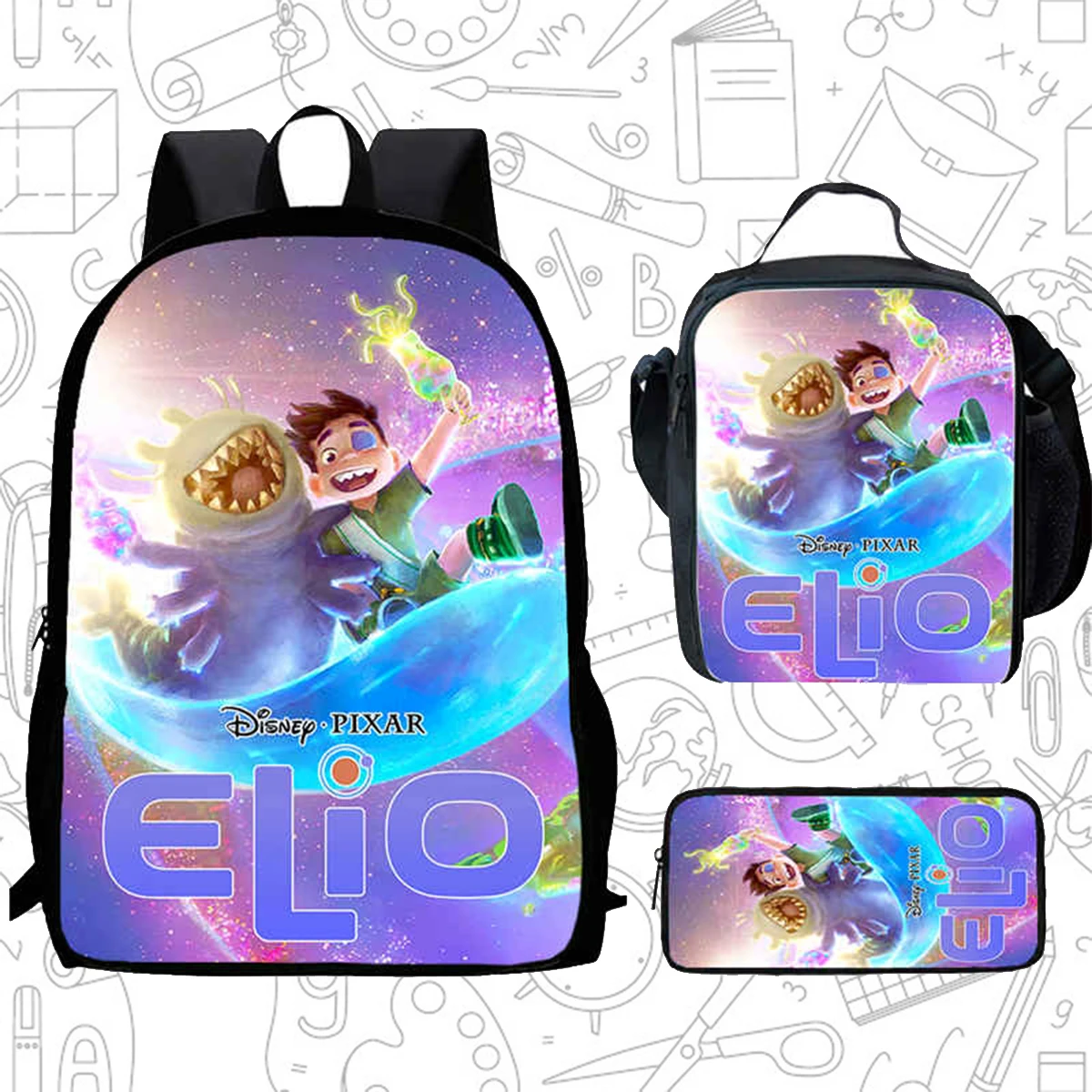 

Детский школьный рюкзак ELIO с героями мультфильмов и сумками для обеда, пеналы для детей 4–9 лет, легкие школьные сумки для мальчиков и девочек