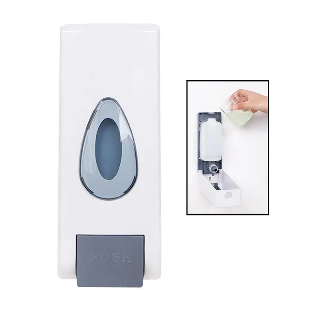 600ml Liquid Soap Dispenser Wall Mounted Refillable Manual Lotion Bottle Press Type Large Capacity Liquid Storage Container