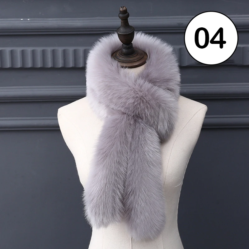 Imitaion Fox Fur Scarf Winter Women Pink Scarf Coat Jacket Decor Shawl Women  Furry Fur Collar Neck Warm Shawl Shrugs