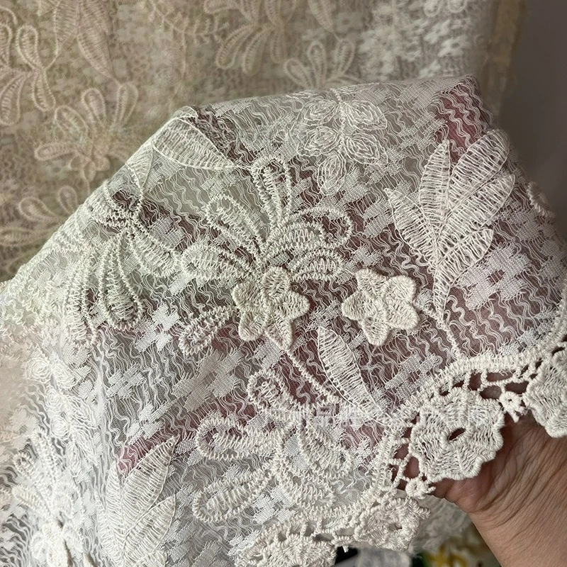 

Floral Lace Embroidered Fabric Fairy Style Wedding Dress Gown Women's Clothing Handmade Sewing Fabric