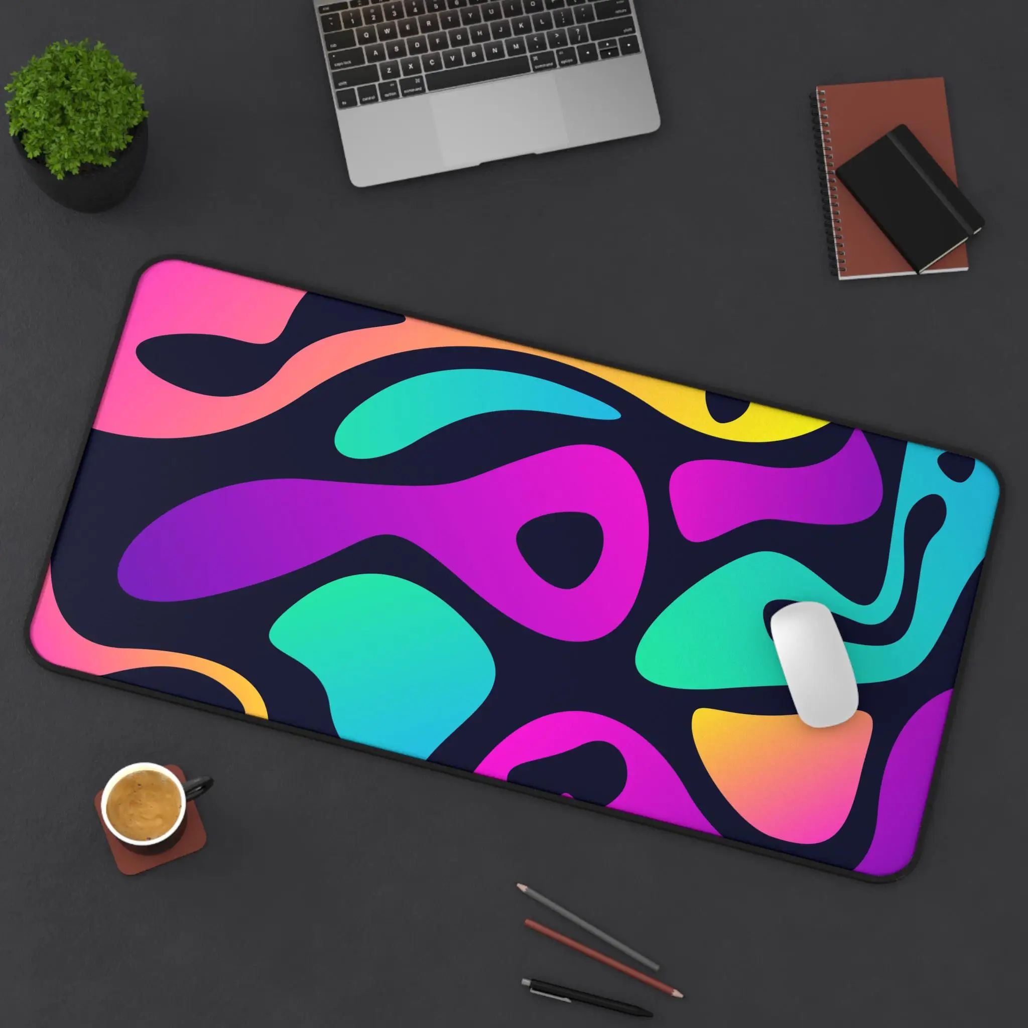 Colorful Abstract Desk Mat, Vibrant Desktop Decoration, Mouse Pads, Office Accessory, Gamer Gift, Unique Workstation Decor