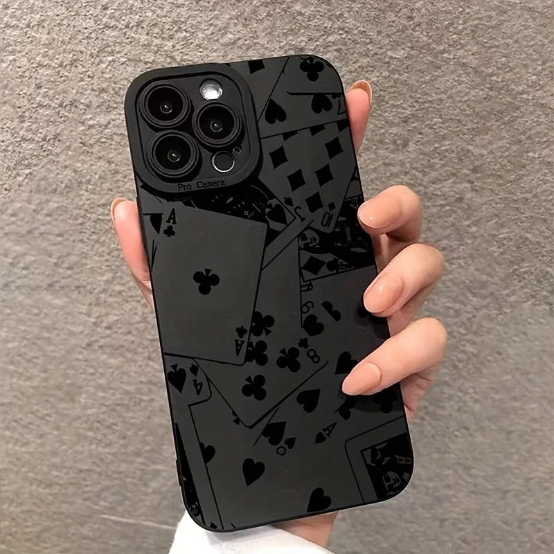 poker Phone Case For iPhone 14 13 11 15 Pro Max 12 Mini XS XR X 8 7 Plus SE 2022  14Pro 13Pro Matte Soft Cov