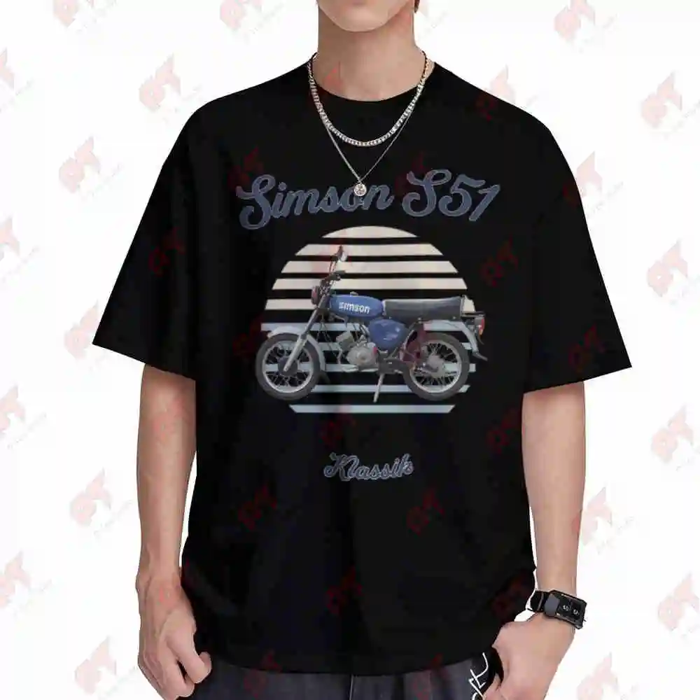 Basic Simson S51 Retrobiker Short Sleeve Tee 100% Cotton T-Shirt
