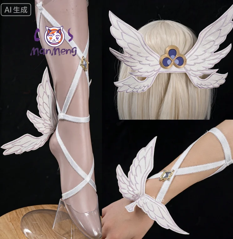 Disfraz de Cosplay de Columbina del Juego Genshin Impact, Vestido Damselette Kuutar, Disfraz de Cisne Blanco para Mujer, Vestido de Ballet Dulce para Halloween