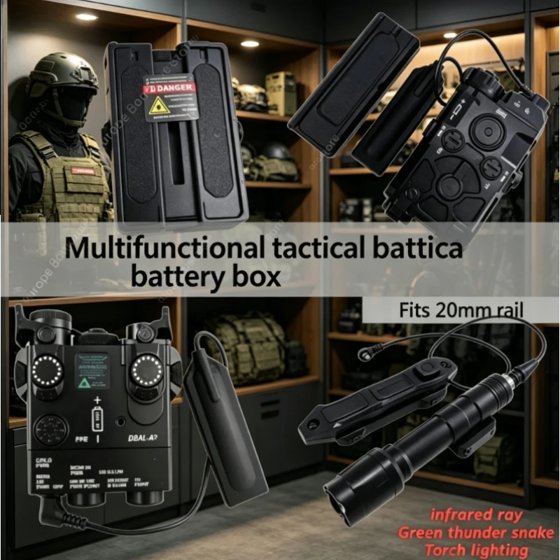 

Multi-Function DBAL-A2 OGL PEQ-15 Battery Box, Green Laser Flashlight, Strobe Light Tail Switch for Daily Outdoor Model Parts