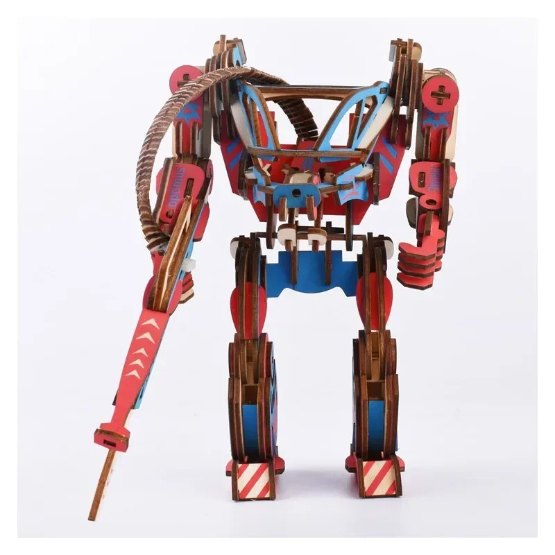 Laser Cutting 3D Wooden Puzzle Jigsaw APM Mechanical Armor DIY Assembly Kit Kids Educational Wooden Toys for Children Boys