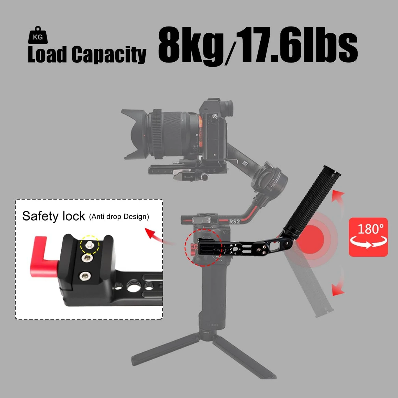 

Совместим с стабилизаторами DJI Ronin-S SC RSC2 RS2 RS3 RS4 PRO: регулируемый ремень-держатель с креплением Cold Shoe и отверстиями 1/4''.