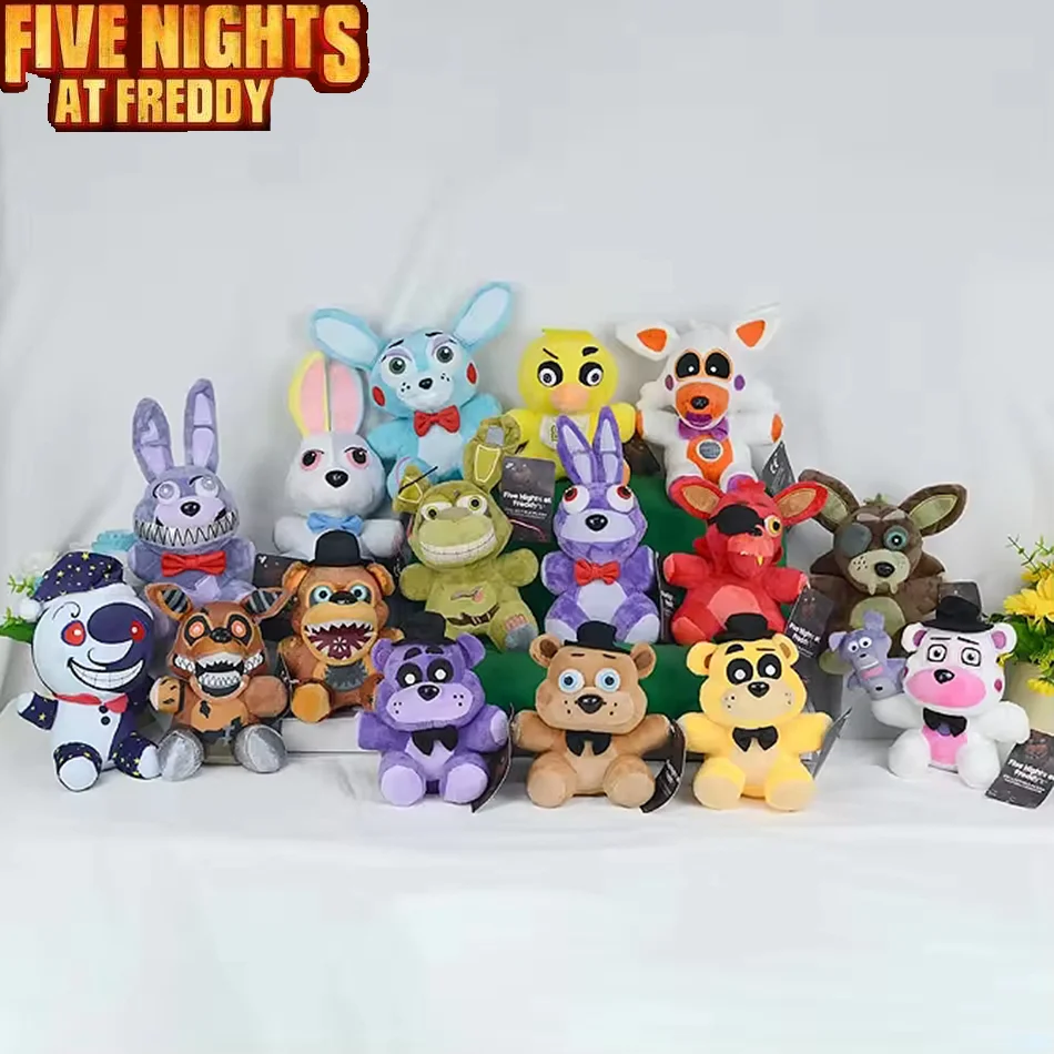 خمس ليلة في فريدي Fnaf لطيف ألعاب من القطيفة لعبة دمية 18 سنتيمتر بوني الدب ماكر الكرتون محشوة الدمى فريدي لعب للأطفال هدايا