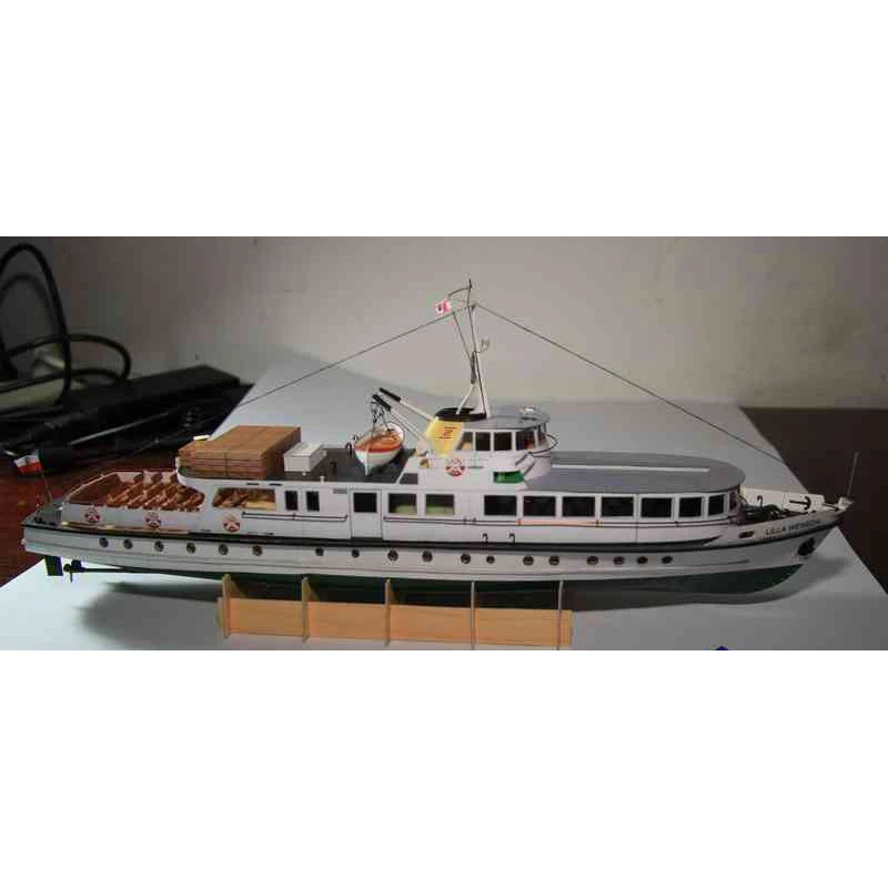 Kids DIY Handmade Assembled Polish Coastal Ferry Toy Model 1:100 Papers Exquisite Yachts Desktop Decorations Collectible Toys