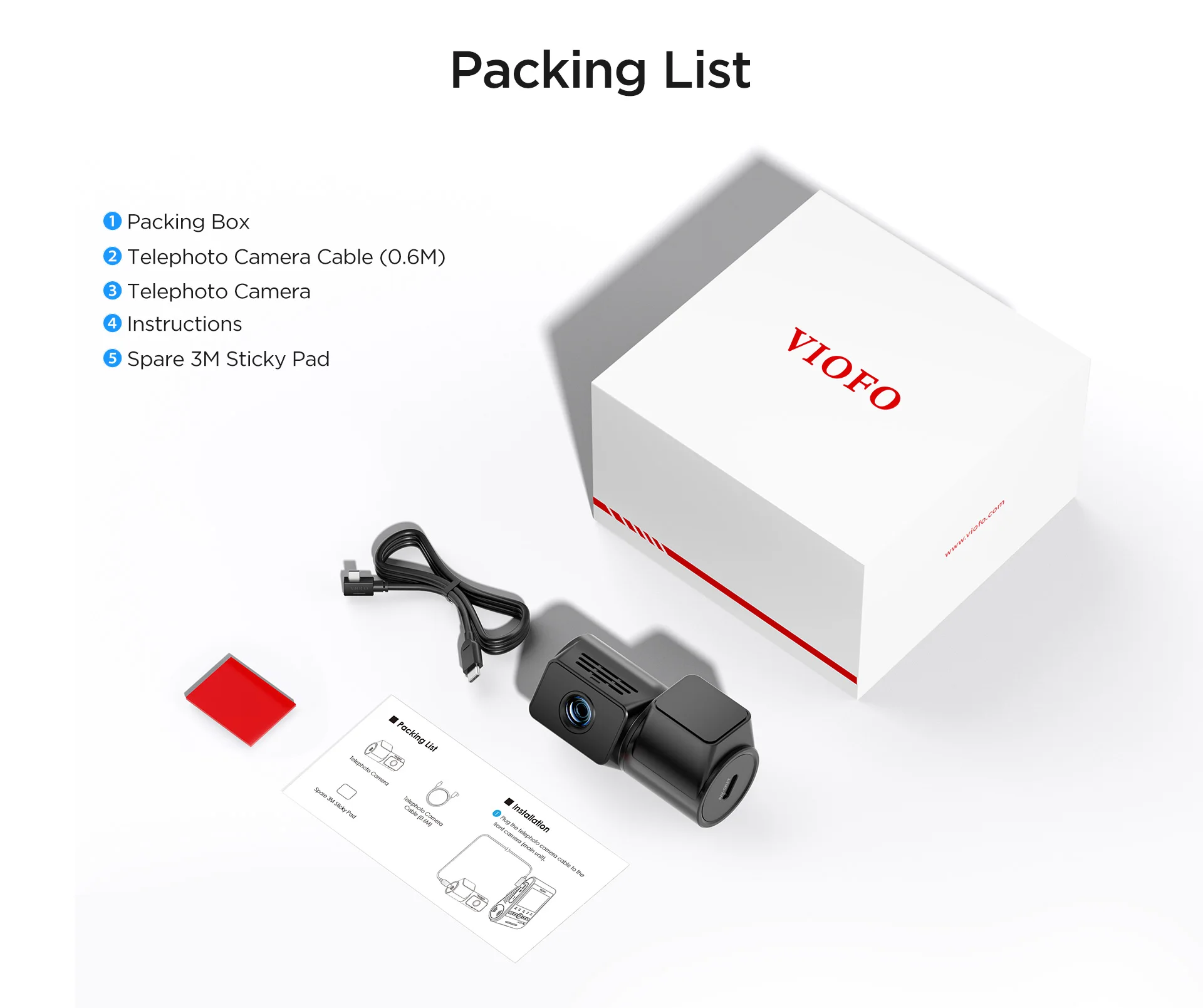 VIOFO RTC320 Teleobjektiv-Kamera für A229 PLUS/A229 PRO – Detail 6
