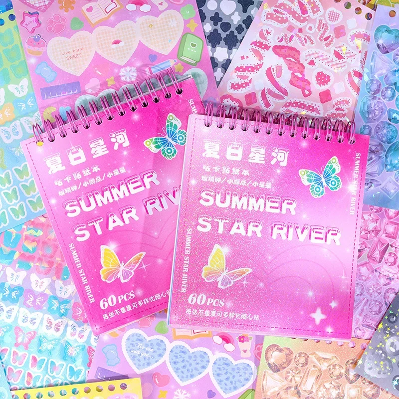 Journamm 60sheets Cute Scrapbook Stickers Book Decor Photo Album Creative Stationery Art Collage Junk Journal Materials Stickers