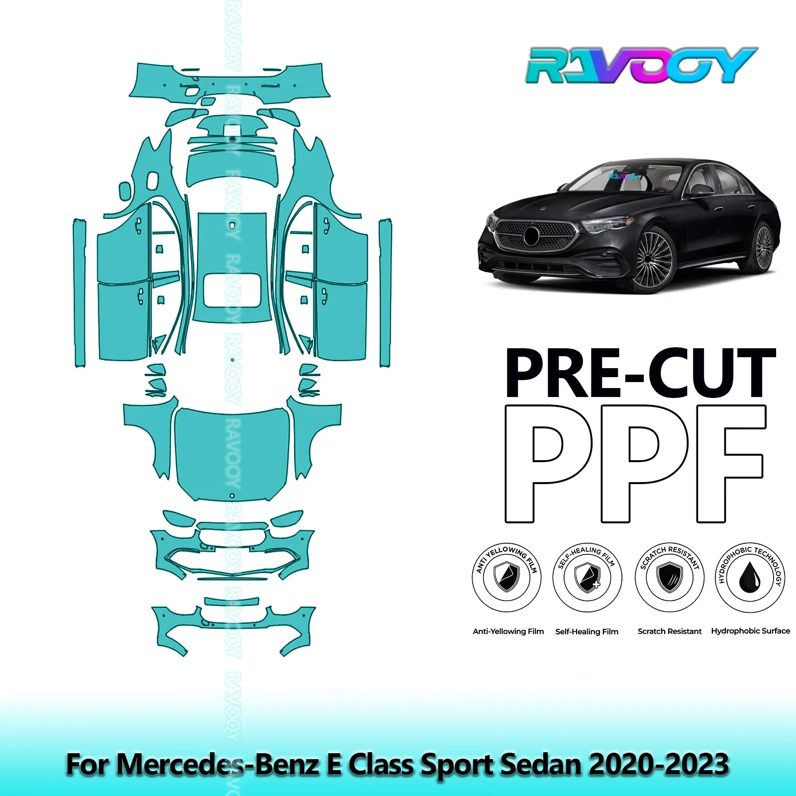 

Full Vehicle Clear Bra Precut PPF Paint Protection Film For Mercedes-Benz E Class Sport Sedan 2020-2023